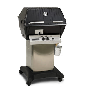 Broilmaster Slow Cooker Q3X Free Standing Aluminum Gas Grill with stainless steel cart and black base