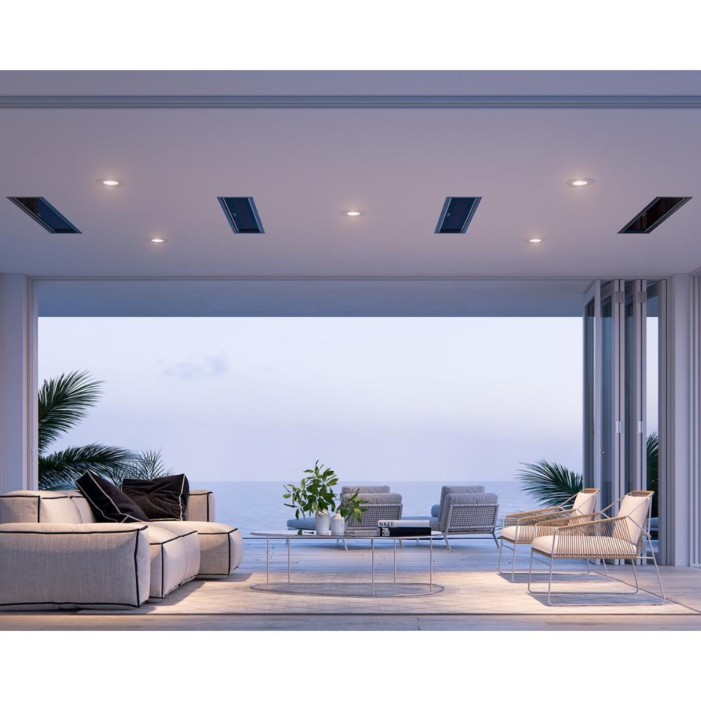 Bromic Platinum Smart-Heat Electric Patio Heaters Flush Mounted in Patio - close-up view