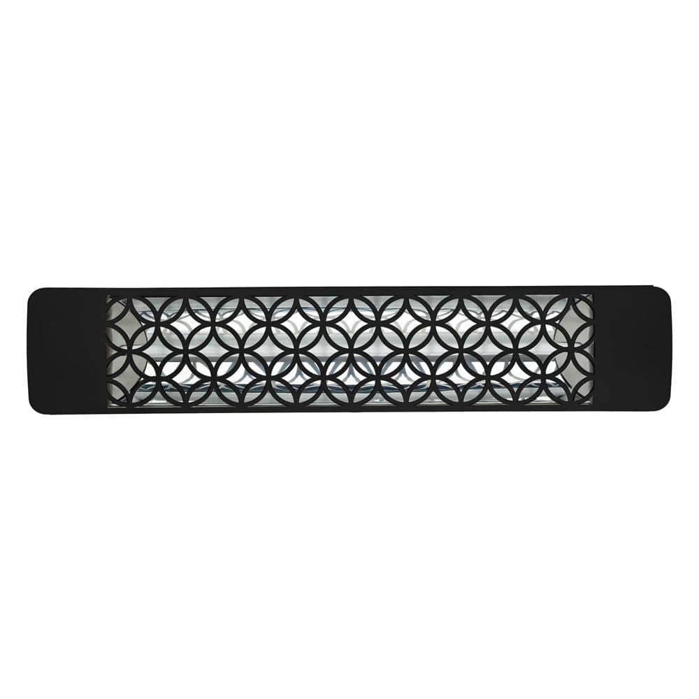 Eurofase 1500w black infrared electric heater with clover decor plate