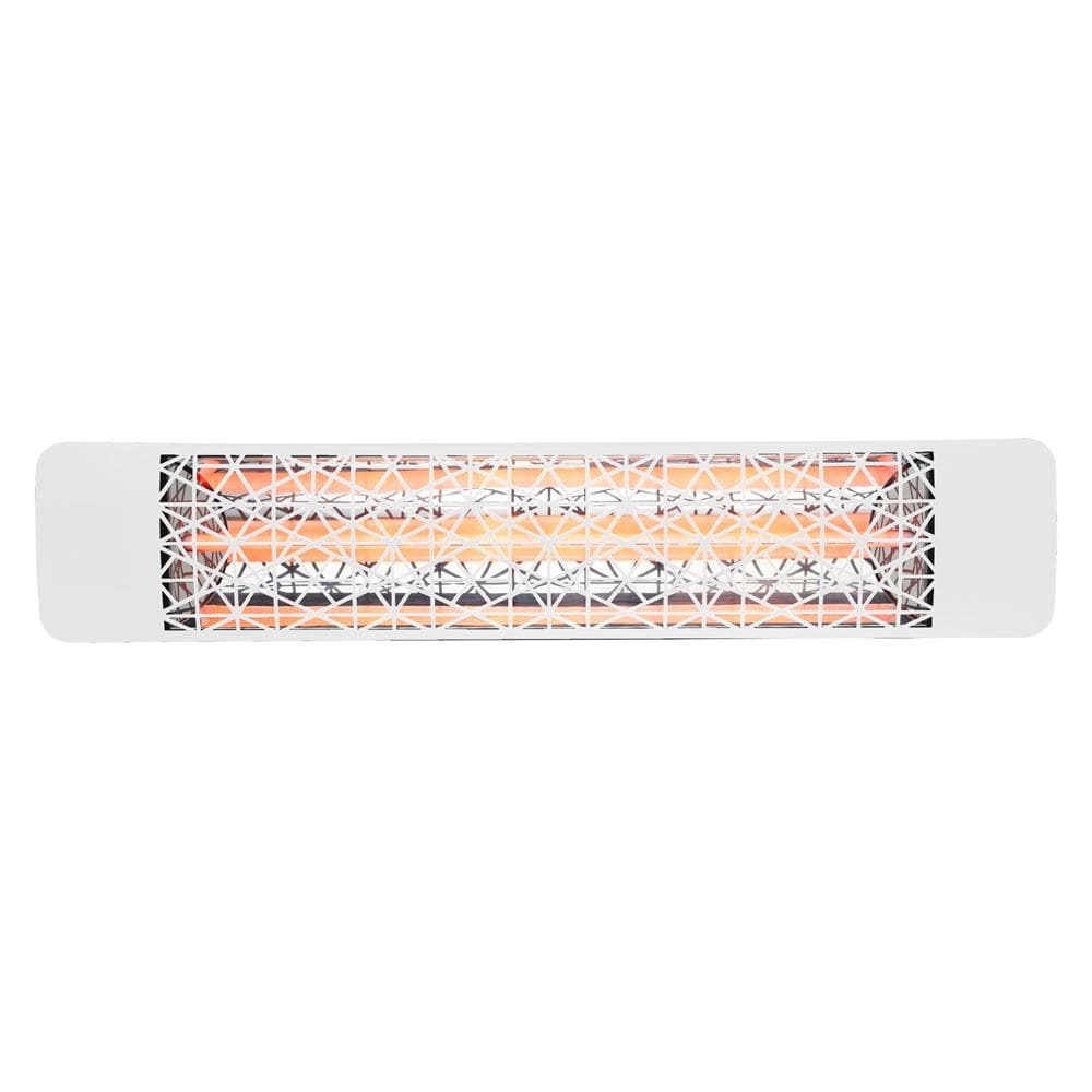 Eurofase 1500w white infrared electric heater with astra decor plate - angle view