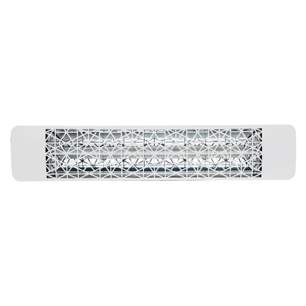 Eurofase 1500w white infrared electric heater with astra decor plate - angle view