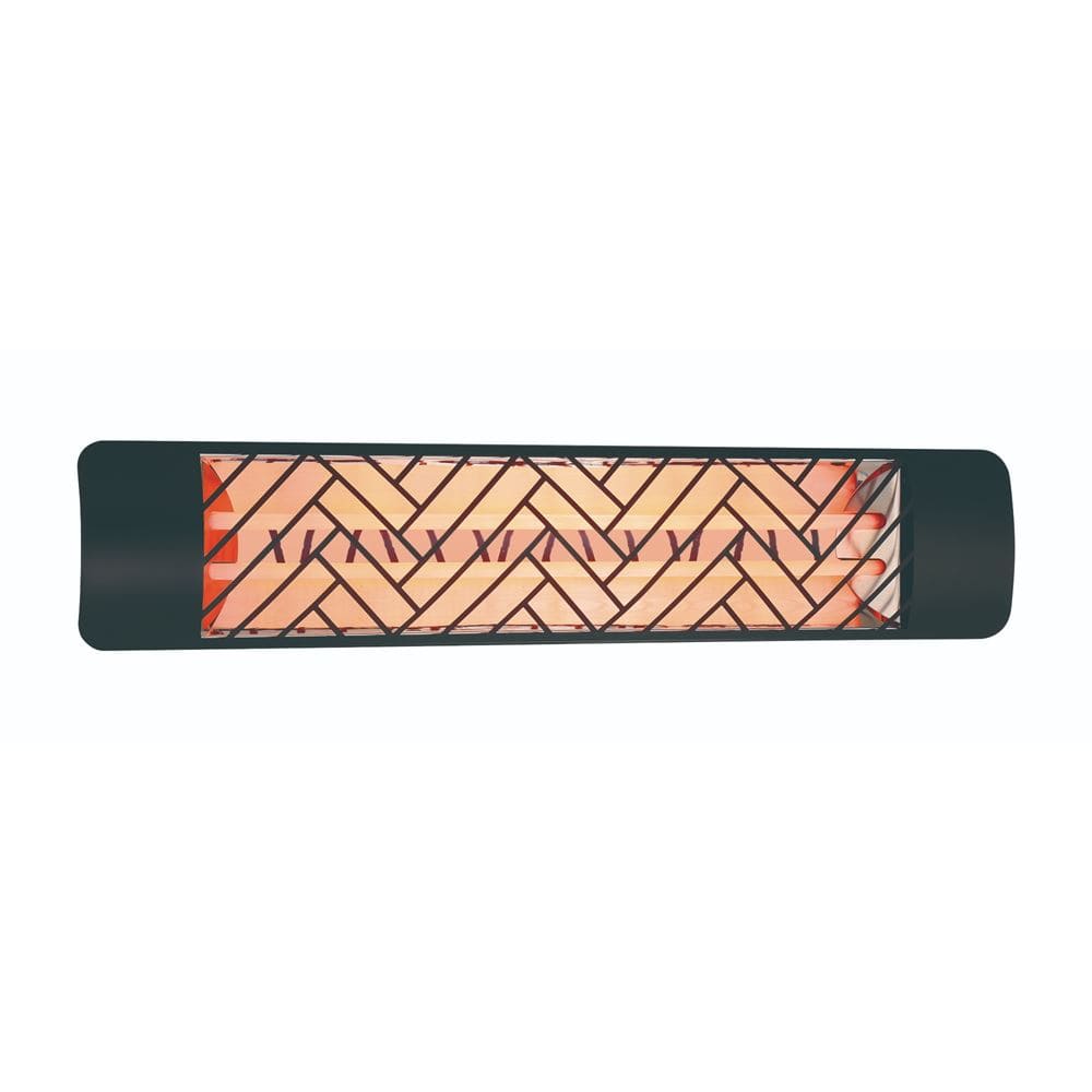 Eurofase 39-Inch Black Infrared Electric Heater with chevron decor plate - front view