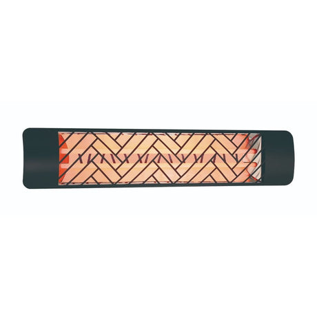 Eurofase 39-Inch Black Infrared Electric Heater with chevron decor plate - front view