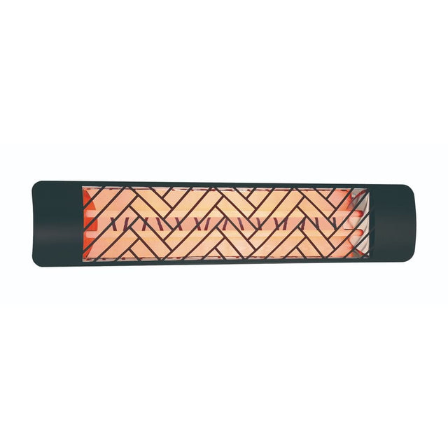 Eurofase 39-Inch Black Infrared Electric Heater with chevron decor plate - front view