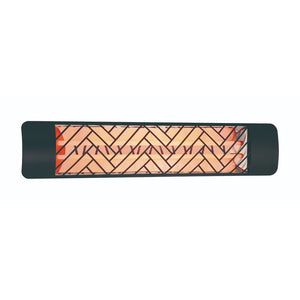 Eurofase 39-Inch Black Infrared Electric Heater with chevron decor plate - front view