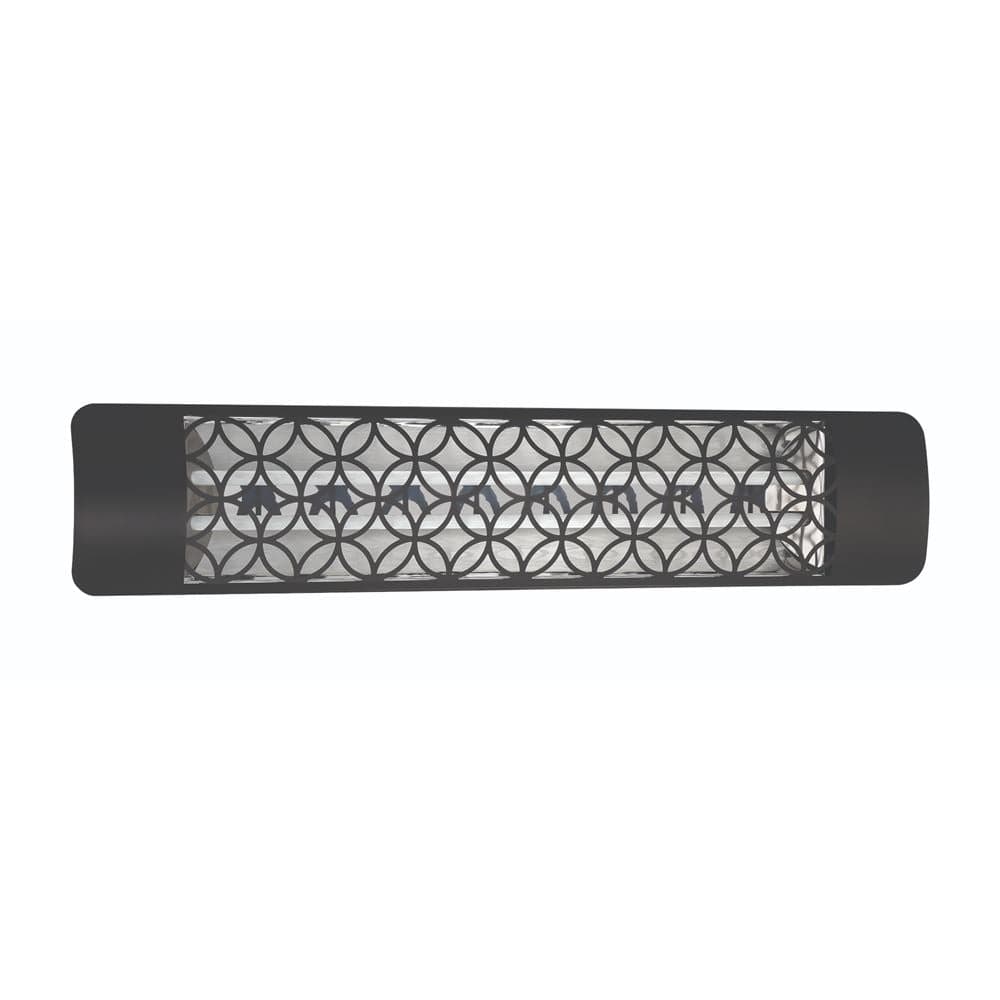 Eurofase 39-Inch Black Infrared Electric Heater with clover decorative plate