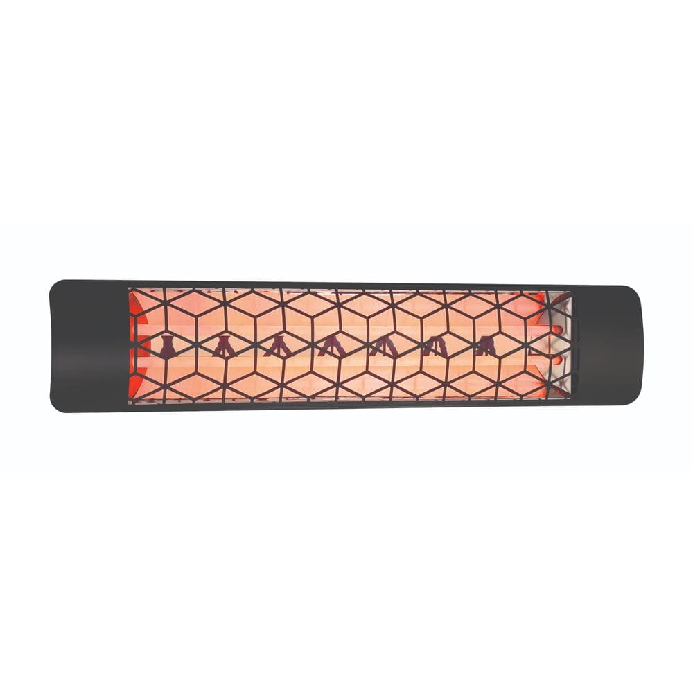 Eurofase 39-Inch Black Infrared Electric Heater with stella decor plate - angle view