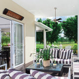 Eurofase 39-Inch Dual Element Infrared Electric Heater with clover decor plate on patio