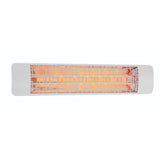 Eurofase 39-Inch White Infrared Electric Heater with brix decor plate - angle view