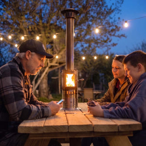 Full Stainless Exterior Scout Tabletop Wood Pellet Outdoor Patio Heater