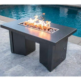 Top Fires Alameda 72-inch Rectangular Steel Gas Fire Pit Table Black Vein