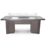 Top Fires Alameda 72 Rectangular Steel Gas Fire Pit Table Java with Optional Windguard