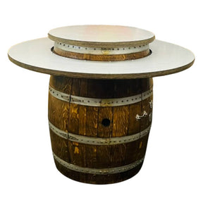 Wine Barrel Dude 46-Inch Dining Height Fire Table