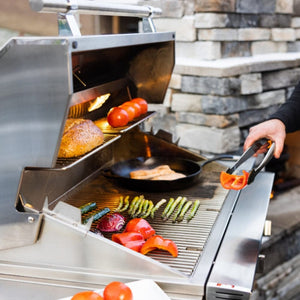 grilling on the American Made Grills Atlas 36-Inch Built-In Gas Grill
