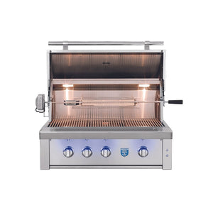 American Made Grills Estate 36-Inch Built-In Gas Grill - hood open
