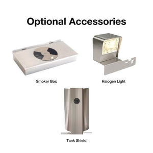 smoker box, halogen light, and tank shield accessories