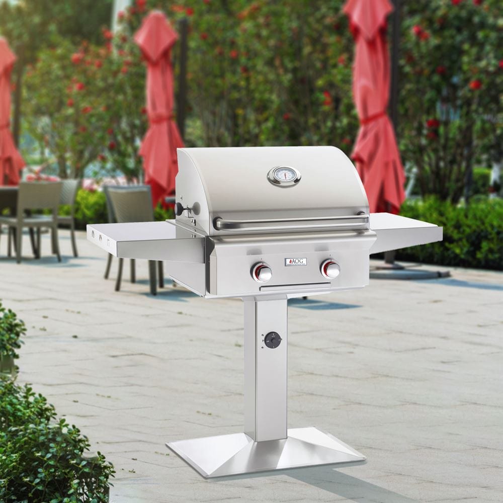 Natural gas grill on post hotsell