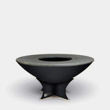 Arteflame 18-Inch Tall Low Euro Base Corten Steel Fire Pit in Matte Black