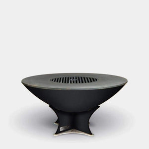 Arteflame 18-Inch Tall Low Euro Base Black Fire Pit with Cooktop & Optional Grill Grate