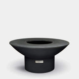 Arteflame 18-Inch Tall Low Round Base Fire Pit with Cooktop in Matte Black