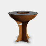 Arteflame 20-Inch Tall Euro Base Corten Steel Fire Pit with Cooktop without Grill grate