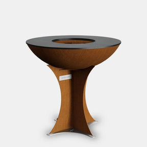 Arteflame 20-Inch Tall Euro Base Corten Steel Fire Pit with Cooktop without Grill grate