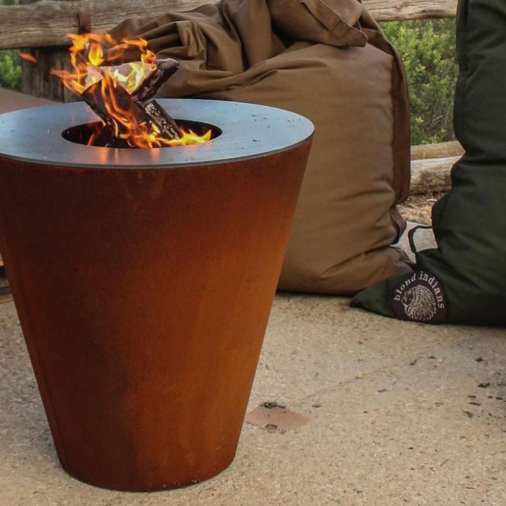 Arteflame One Series 20&quot; Corten Steel Fire Pit with Cooktop