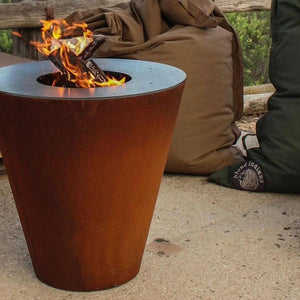 Arteflame One Series 20" Corten Steel Fire Pit with Cooktop
