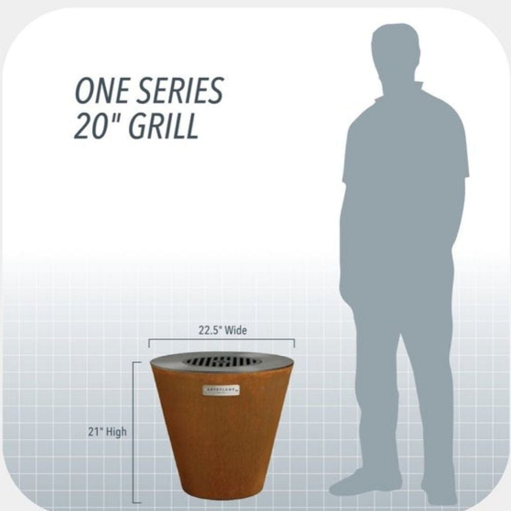 Arteflame One Series 20" Corten Steel Fire Pit Dimensions