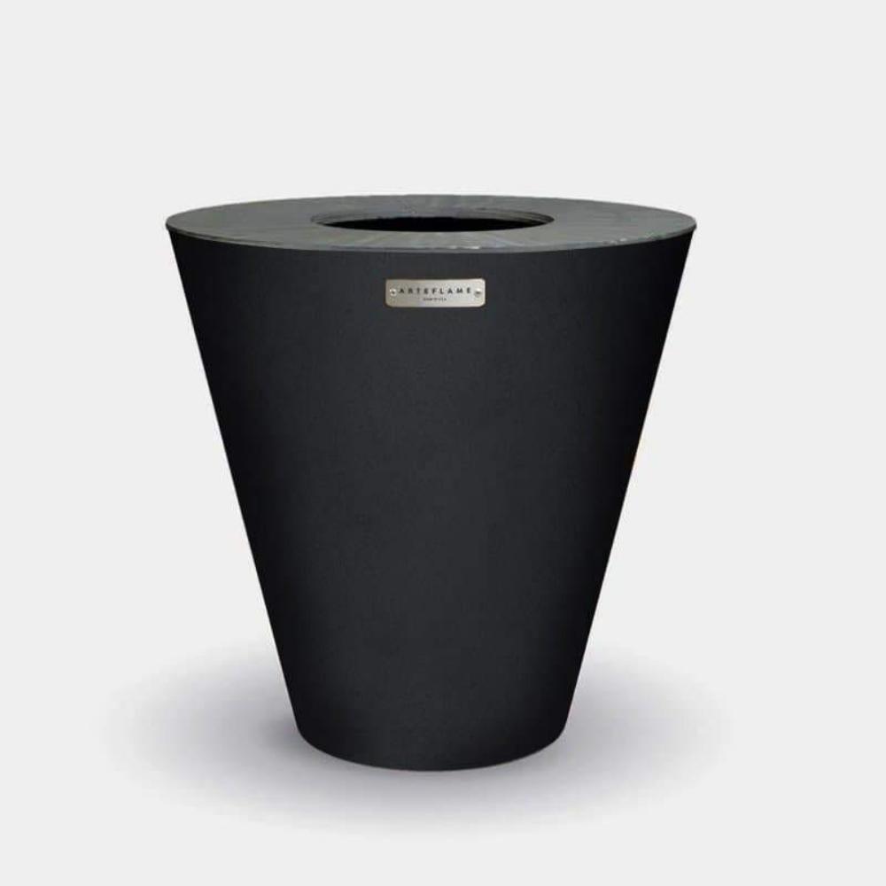 Arteflame One Series 30&quot; Corten Steel Fire Pit with Cooktop in Matte Black