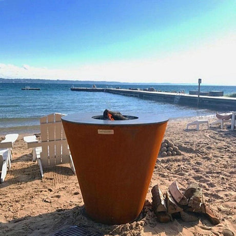 Arteflame One Series 30" Corten Steel Fire Pit with Cooktop