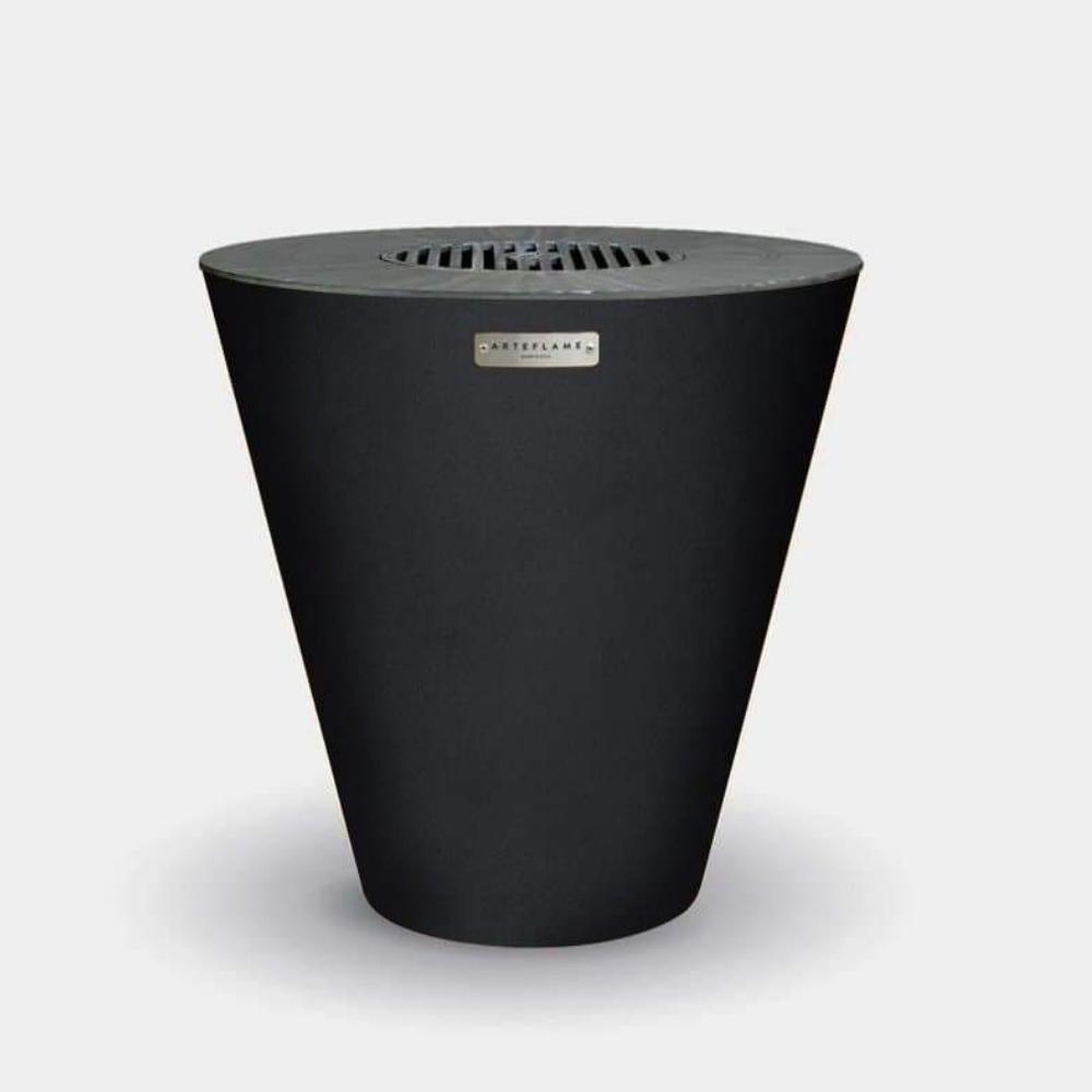 Arteflame One Series 30&quot; Matte Black Fire Pit with Cooktop &amp; Optional Grill Grate
