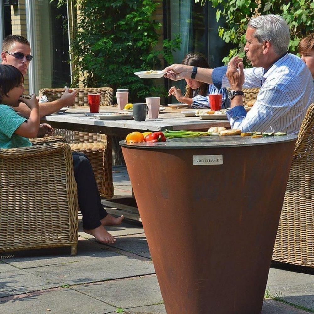 Arteflame One Series 30&quot; Corten Steel Fire Pit for Backyard BBQ