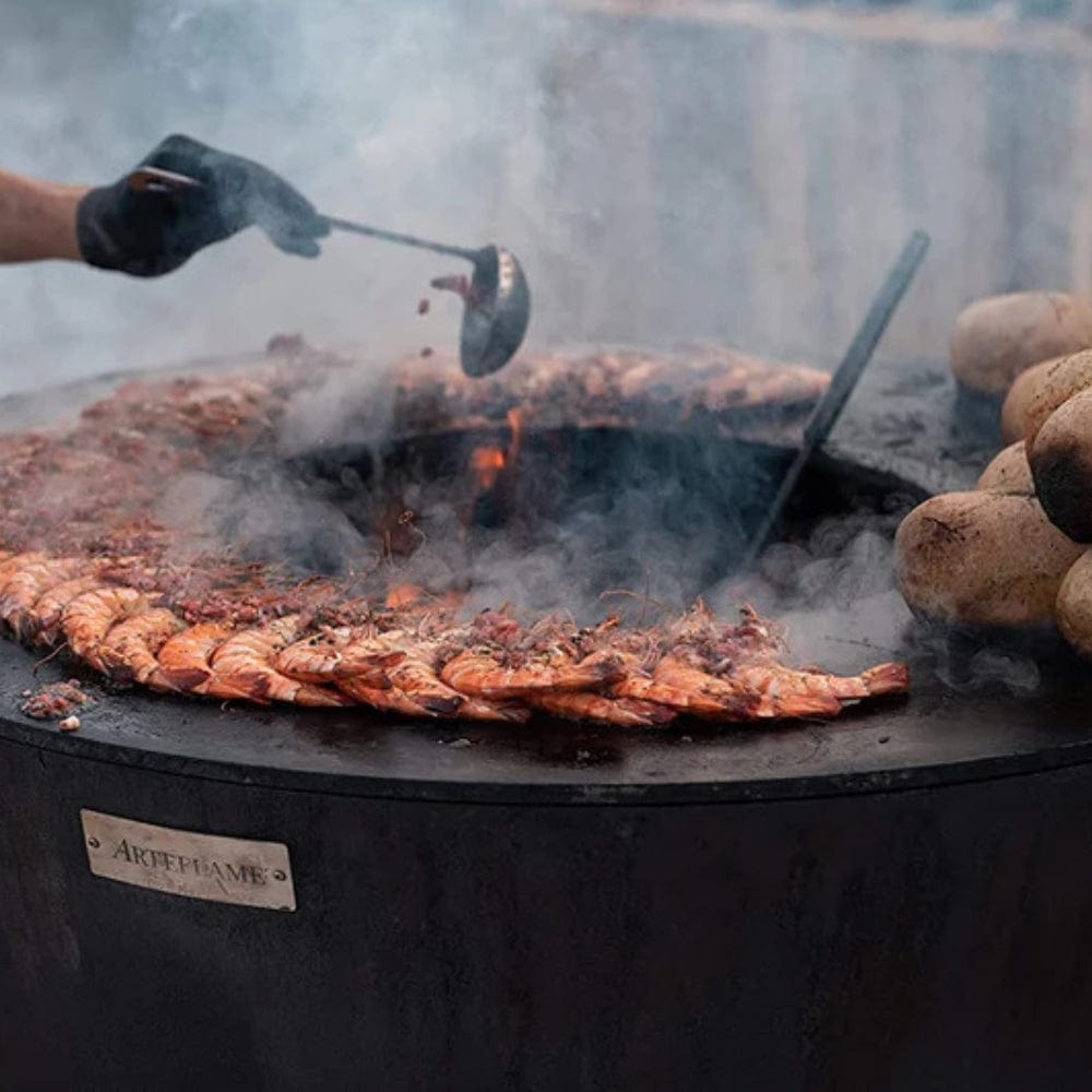 grilling shrimps on the arteflame one series grill - installation view