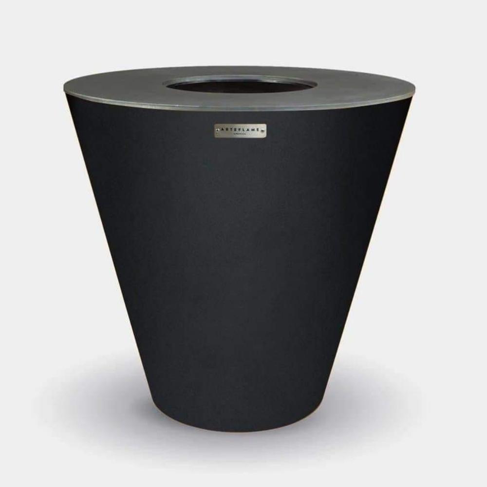 Arteflame One Series 40&quot; Corten Steel Fire Pit with Cooktop in Matte Black