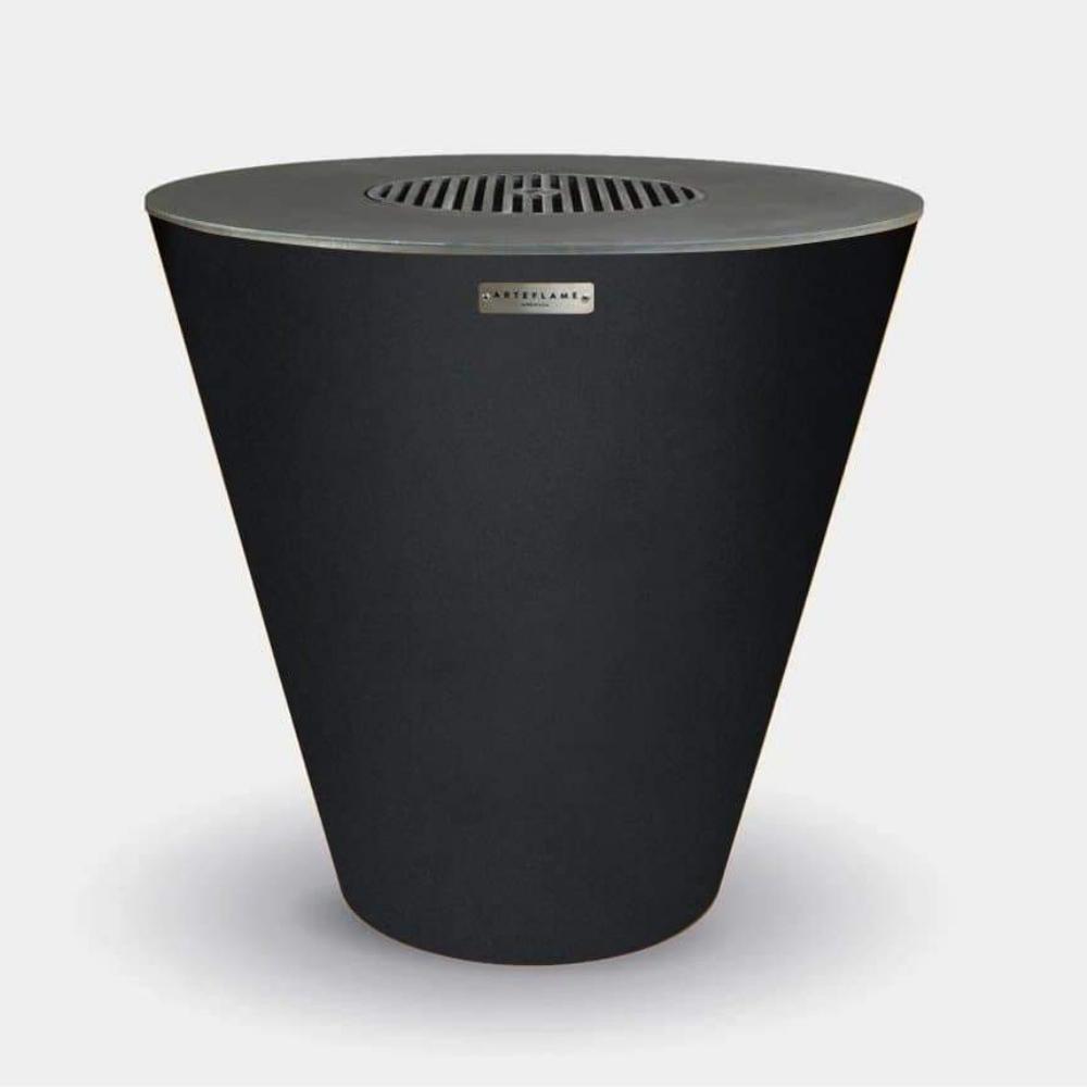 Arteflame One Series 40&quot; Matte Black Fire Pit with Cooktop &amp; Optional Grill Grate