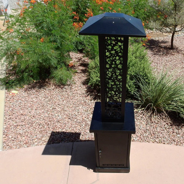 AZ Patio Heaters Hiland Glass Tube Pellet Patio Heater in Sidewalk
