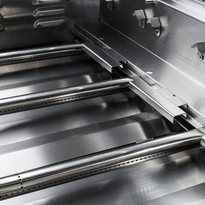 4 linear stainless steel gas burners