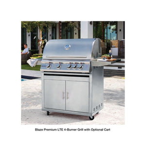 Blaze Premium LTE 32-Inch Built-In 4-Burner Gas Grill with optional cart