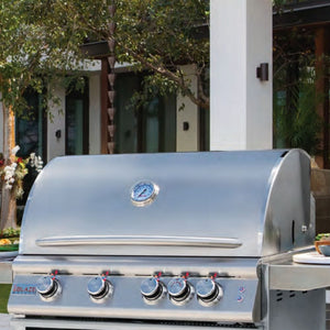 Blaze Premium LTE 32-Inch Built-In 4-Burner Gas Grill in a barbeque party