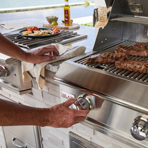 cooking on the Blaze Premium LTE 32-Inch Built-In 4-Burner Gas Grill