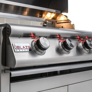 Blaze Premium LTE 32-Inch Built-In 4-Burner Gas Grill With Lights On