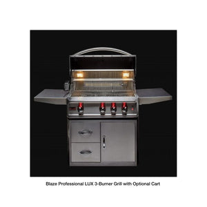 Blaze Professional LUX 34-Inch Built-In 3-Burner Gas Grill With Optional Cart