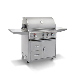 Blaze Professional LUX 34-Inch Built-In 3-Burner Gas Grill on cart