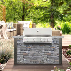 Blaze Professional LUX 44-Inch Built-In 4-Burner Gas Grill on a stone island