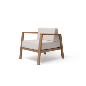 Blinde Design A28 28-Inch Teak Wood Chair in Canvas White