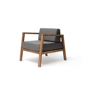 Blinde Design A28 28-Inch Teak Wood Chair in Flanelle