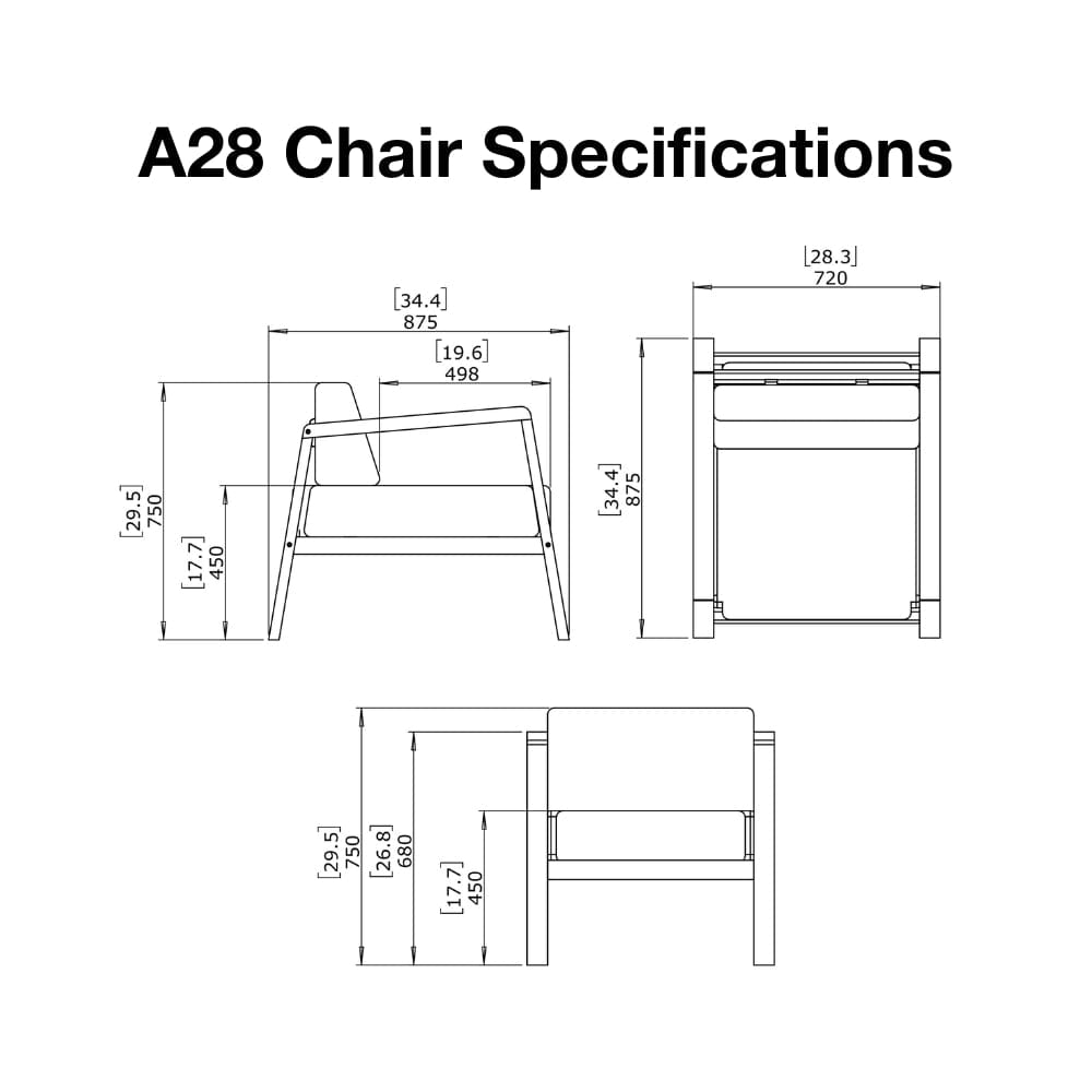 Blinde Design A28 Chair Specs