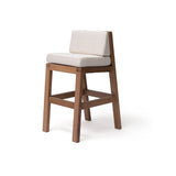 Blinde Design Sit B19 19-Inch Teak Wood Bar Stool in Canvas