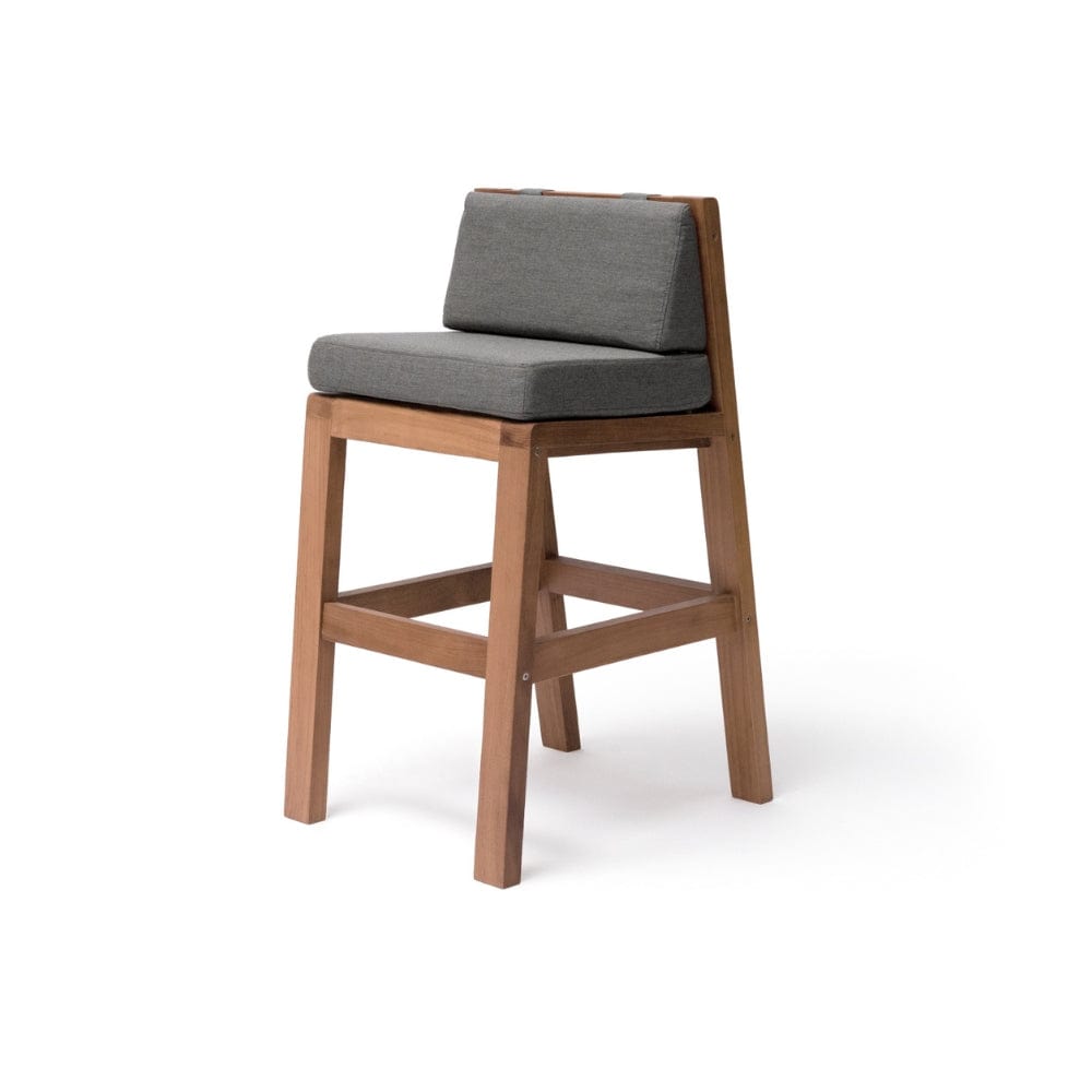 Blinde Design Sit B19 19-Inch Teak Wood Bar Stool in Flanelle